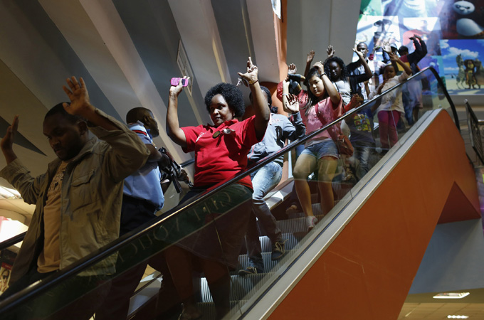 Civilians in Kenya mall attack
