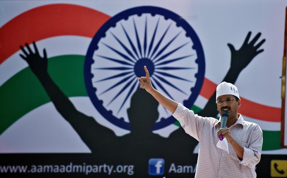 The AAP Facebook page has a million 'likes' and @ArvindKejriwal has a million followers on Twitter [AFP]