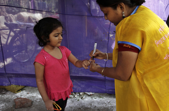 The World Health Organisation officially declared India to be polio free on March 27 [AP]