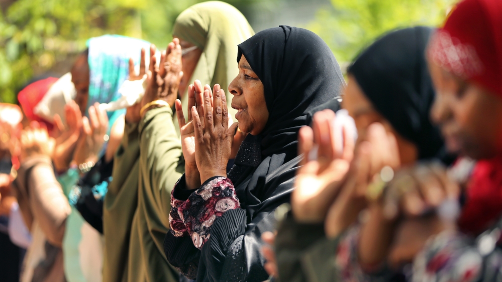 A funeral service for Usaama Rahim, at a mosque on Shawmut Avenue [Getty]