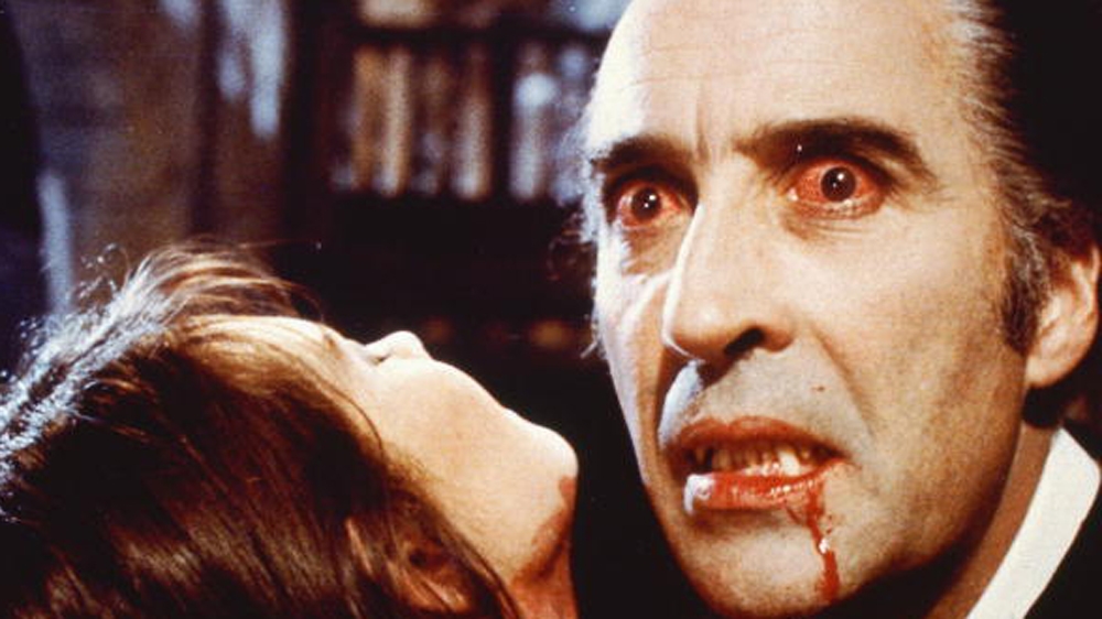 Christopher Lee as the blood-sucking Count in ''Dracula A.D. 1972'', [Getty]