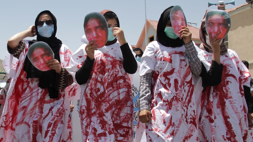Protest demanding justice for Afghan woman Farkhunda in Kabul