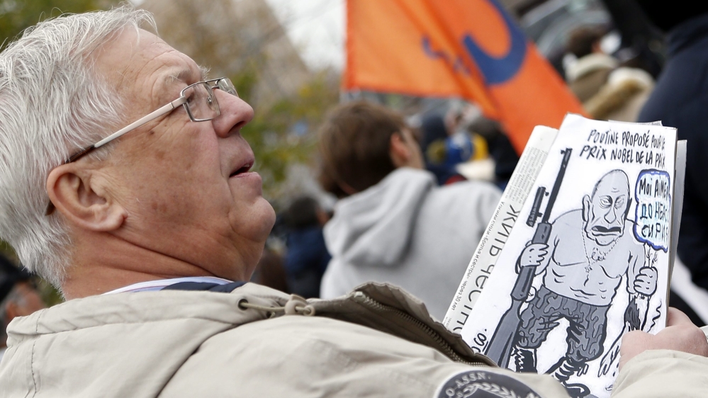 An antiwar rally in Moscow