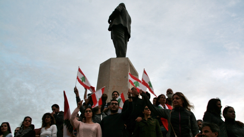 Protesters said corrupt politicians are responsible for the piles of trash which have accumulated across the country [Venetia Rainey/Al Jazeera]