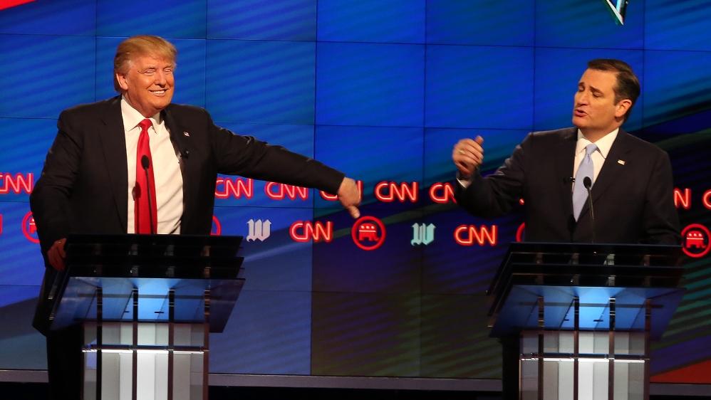 Republican presidential candidates Donald Trump and Ted Cruz [AP]