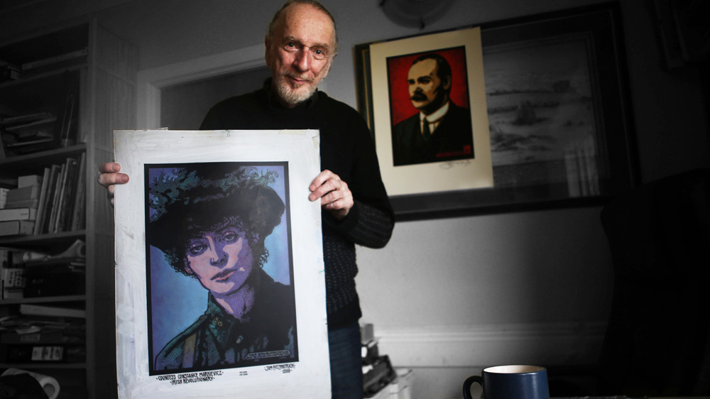 Jim FitzPatrick, artist [Barbara McCarthy/Al Jazeera]