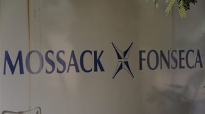 A Mossack Fonseca law firm logo is pictured in Panama City