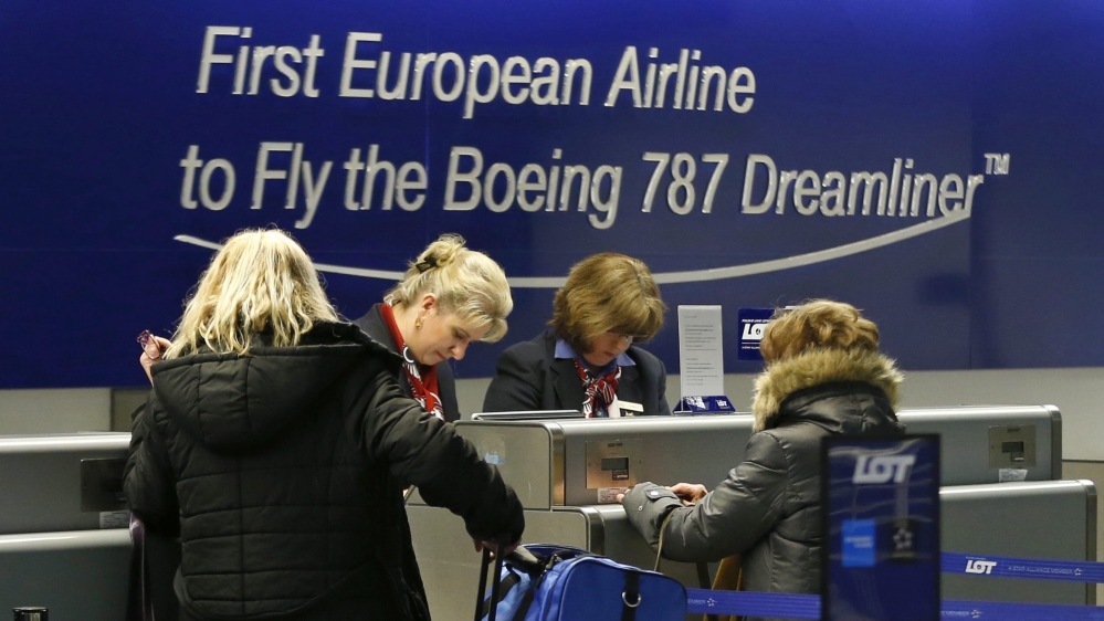 LOT Polish Airlines Boeing 787 Dreamliner Flight 004 from Chicago to Warsaw cancelled at Chicago''s O''Hare International Airport .