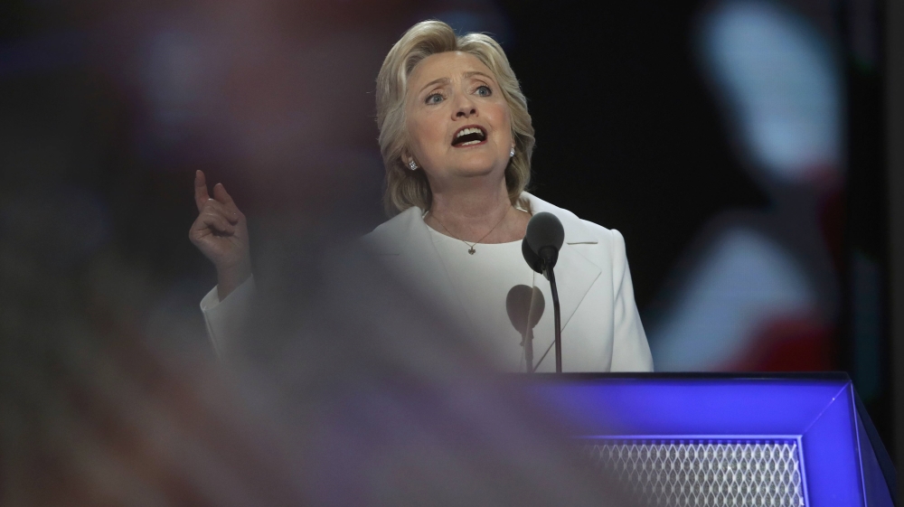 Democratic U.S. presidential nominee Hillary Clinton accepts the nomination on the final night at the Democratic National Convention in Philadelphia