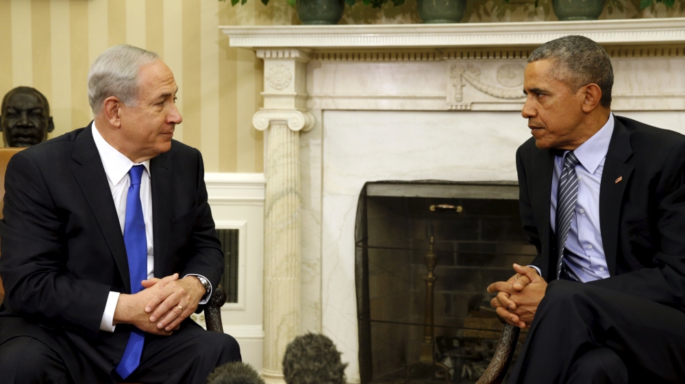 U.S. President Barack Obama meets with Israeli Prime Minister Benjamin Netanyahu in the Oval office of the White House in Washington