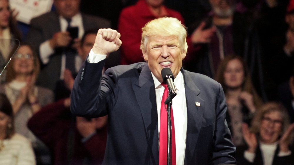 Donald Trump holds "USA Thank You Tour 2016" rally in Cincinnati, Ohio.