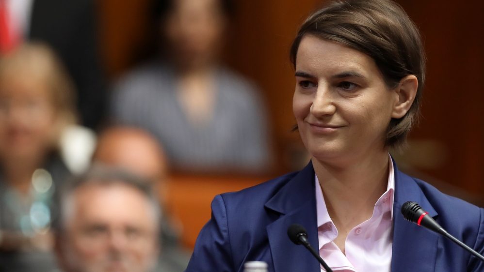Serbia''s Prime Minister designate Ana Brnabic smiles during a parliament session in Belgrade