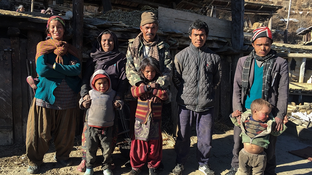 Gagan Bahdur and his family [Subina Shrestha/Al Jazeera]