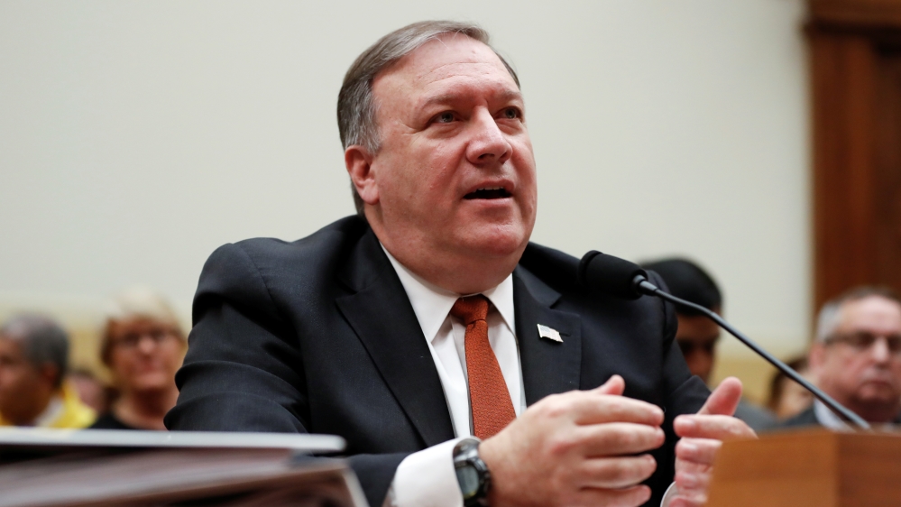 U.S. Secretary of State Mike Pompeo testifies at a hearing of the U.S. House Foreign Affairs Committee on Capitol Hill in Washington