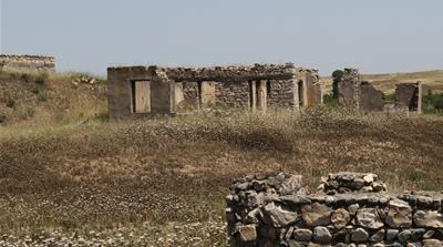 Homes destroyed by shelling in Fizuli, Azerbaijan [Gurban Bakirov/Al Jazeera]