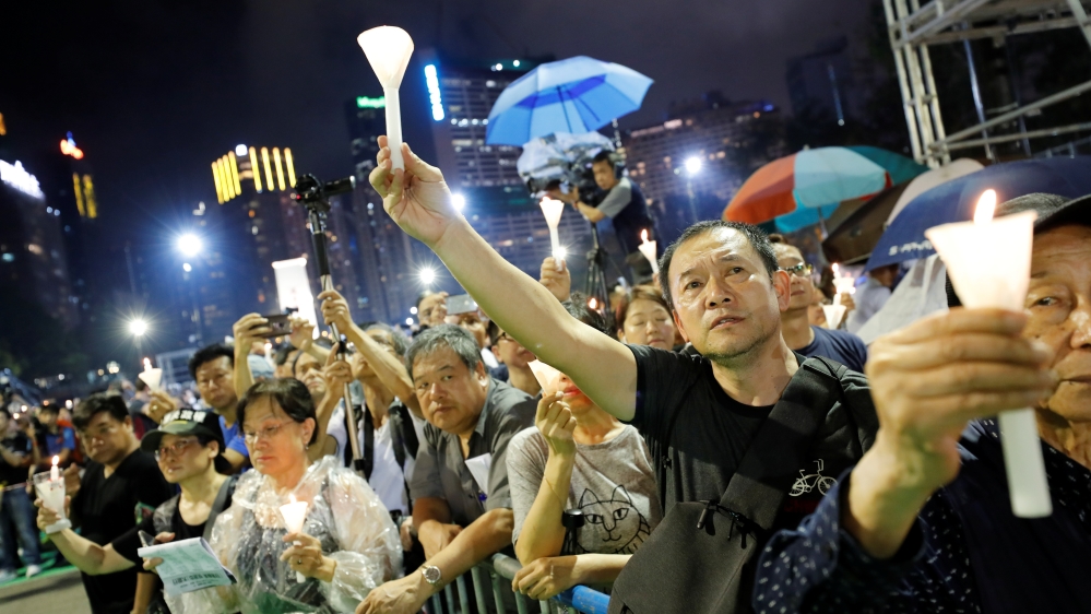 30th anniversary of the crackdown of Beijing''s Tiananmen Square in 1989, in Hong Kong