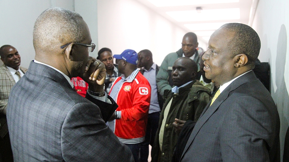 Kenya''s Finance Minister Henry Rotich and Principal Secretary Kamau Thugge arrive at the Milimani Law Courts in Nairobi, Kenya July 23, 2019. REUTERS/Stringer