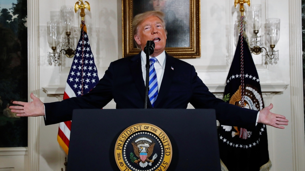 trump JCPOA announcement reuters