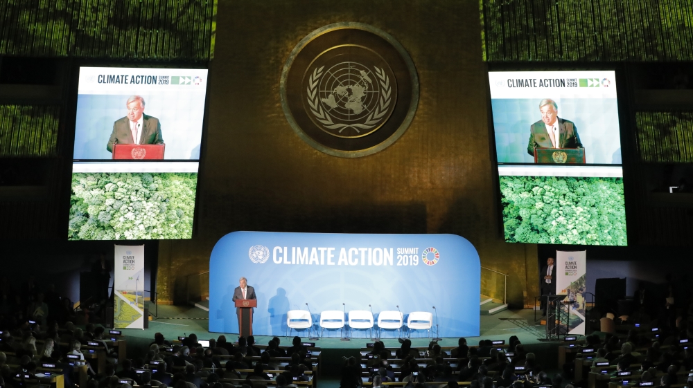 United Nations Secretary General Guterres speaks during the opening of the 2019 United Nations Climate Action Summit at U.N. headquarters in New York City, New York, U.S.