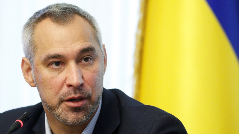 Ukraine''s Prosecutor General Ruslan Ryaboshapka attends a news conference in Kiev