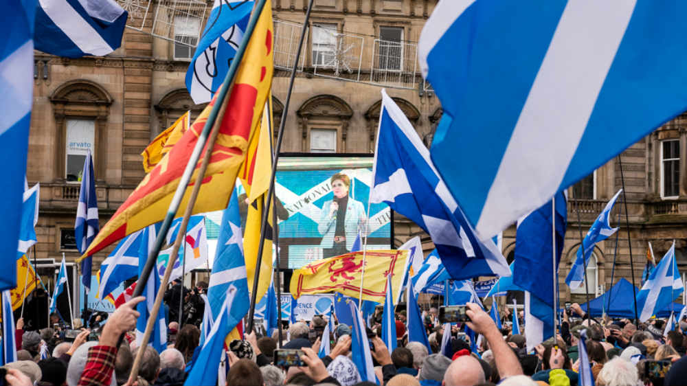 Scottish independence rally glasgow [Simon Jones/Al Jazeera]