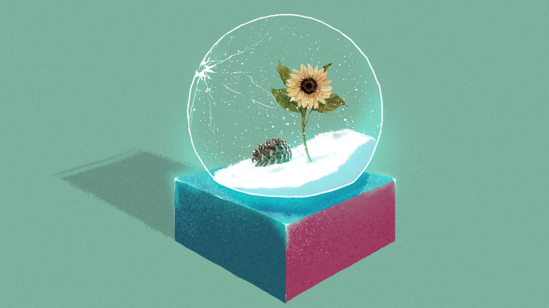 Illustration: Snow globe [Khaldun M. H. Abusnaina/Al Jazeera]