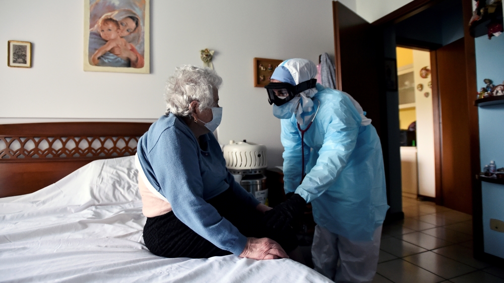 Doctors visit patients at home amid the coronavirus disease (COVID-19) outbreak in Bergamo