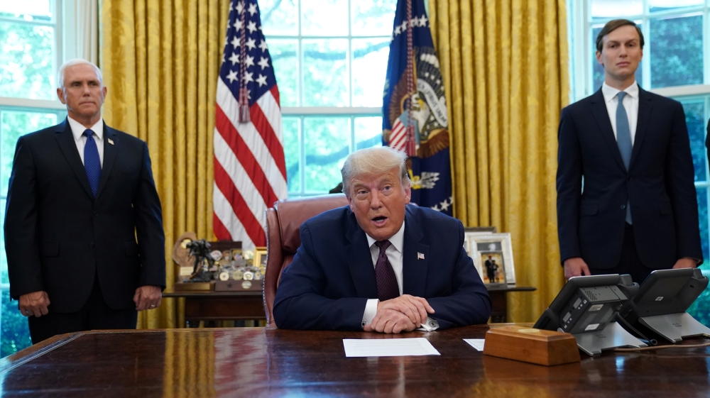 U.S. President Trump announces Bahrain agreement at the White House in Washington