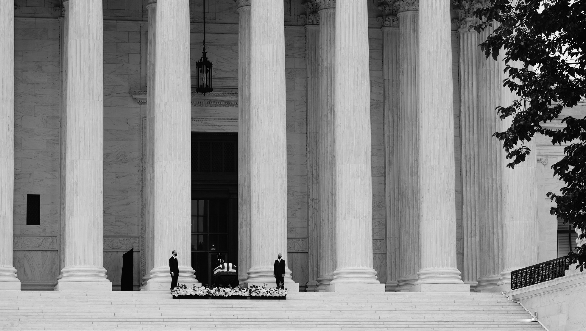 Late Justice Ruth Bader Ginsburg lies in repose at the US Supreme Court in Washington, DC on September 24, 2020 [Josh Rushing/Al Jazeera]