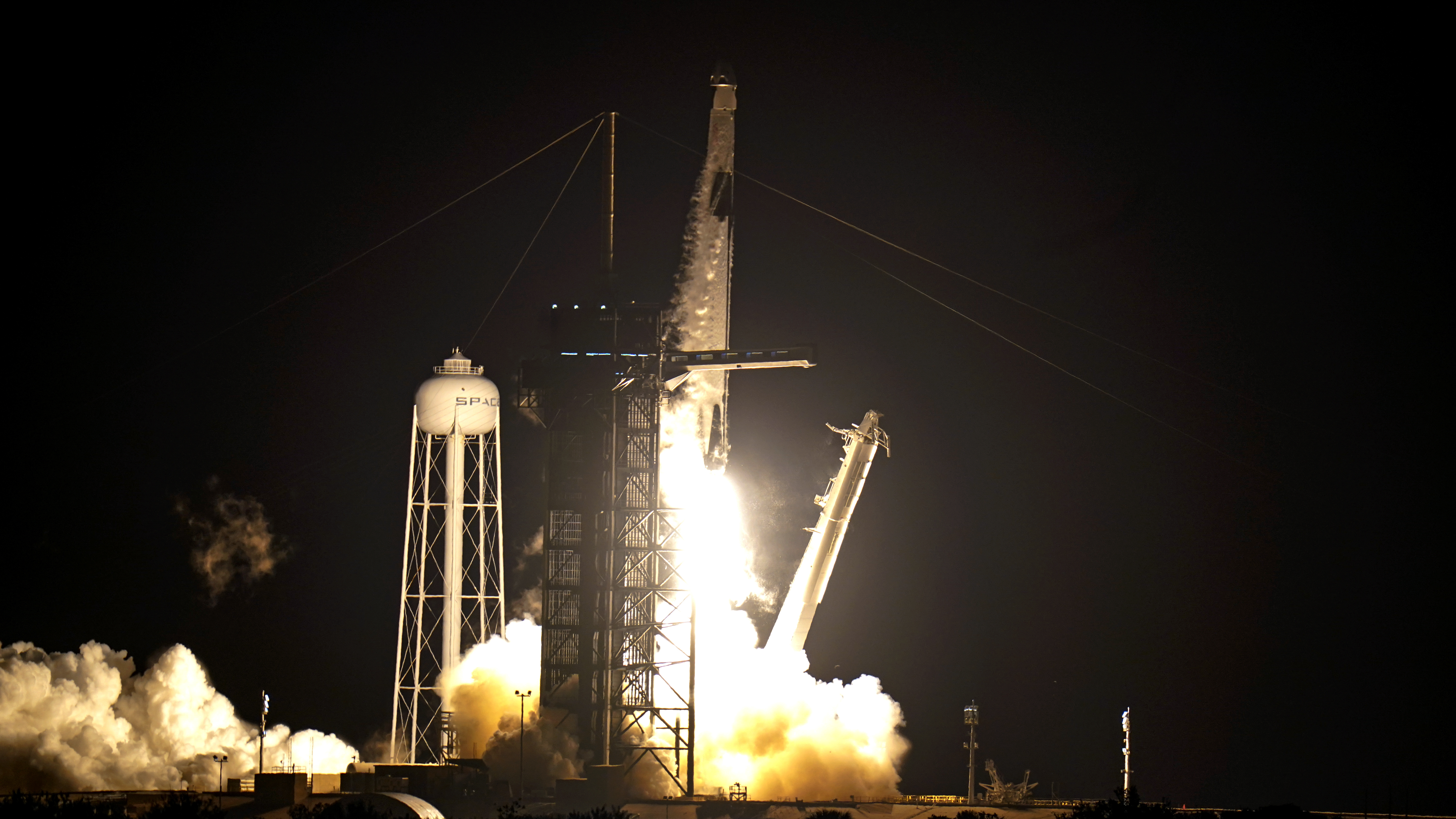 Axiom Space's first private crew will spend eight days at the International Space Station after travelling there via a SpaceX Dragon capsule launched from Cape Canaveral, Florida, the United States (AP Photo/John Raoux)