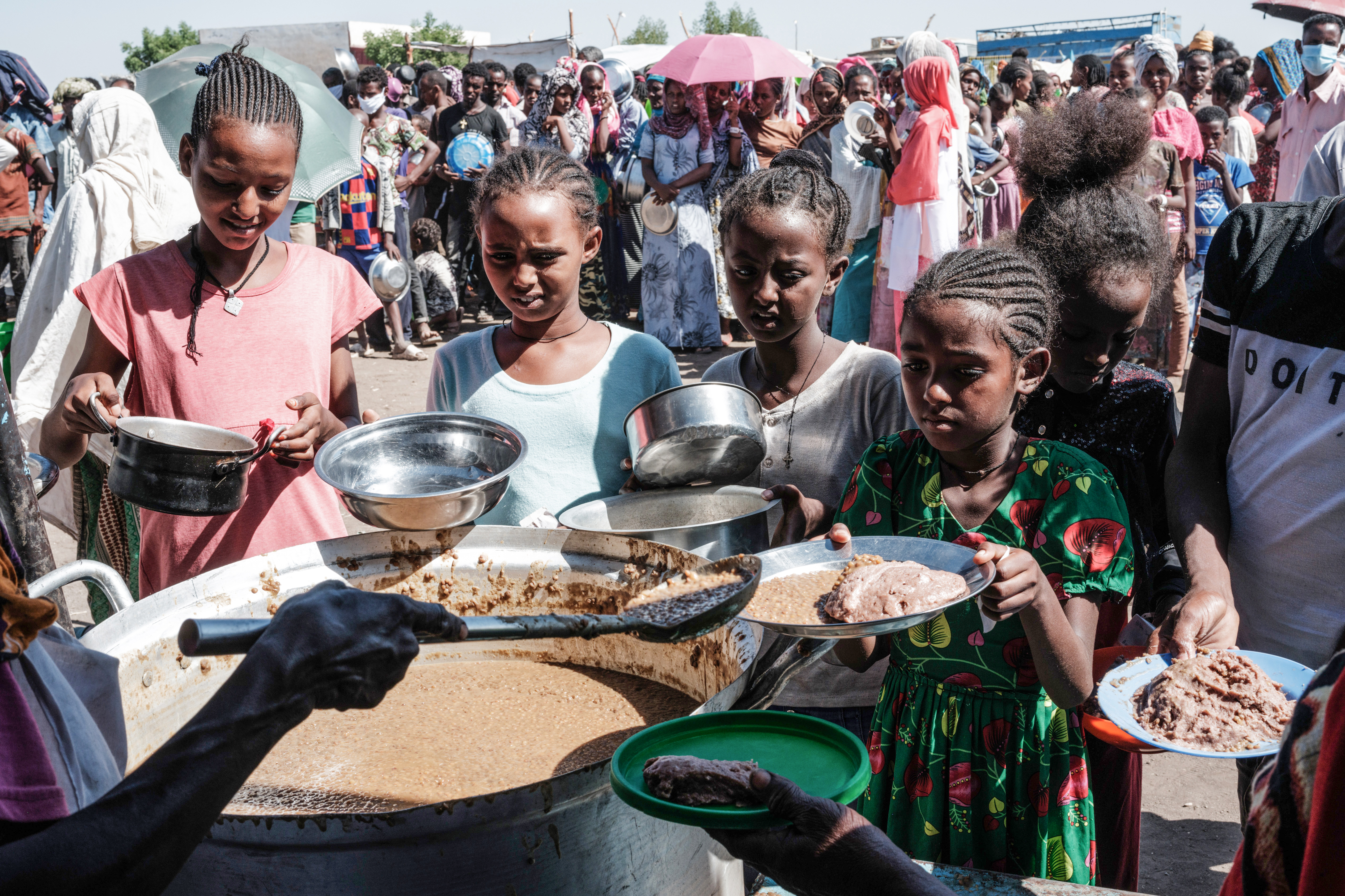 At least 90 percent of the more than five million people in the Tigray region need emergency food aid, according to the UN [Yasuyoshi Chiba/AFP]
