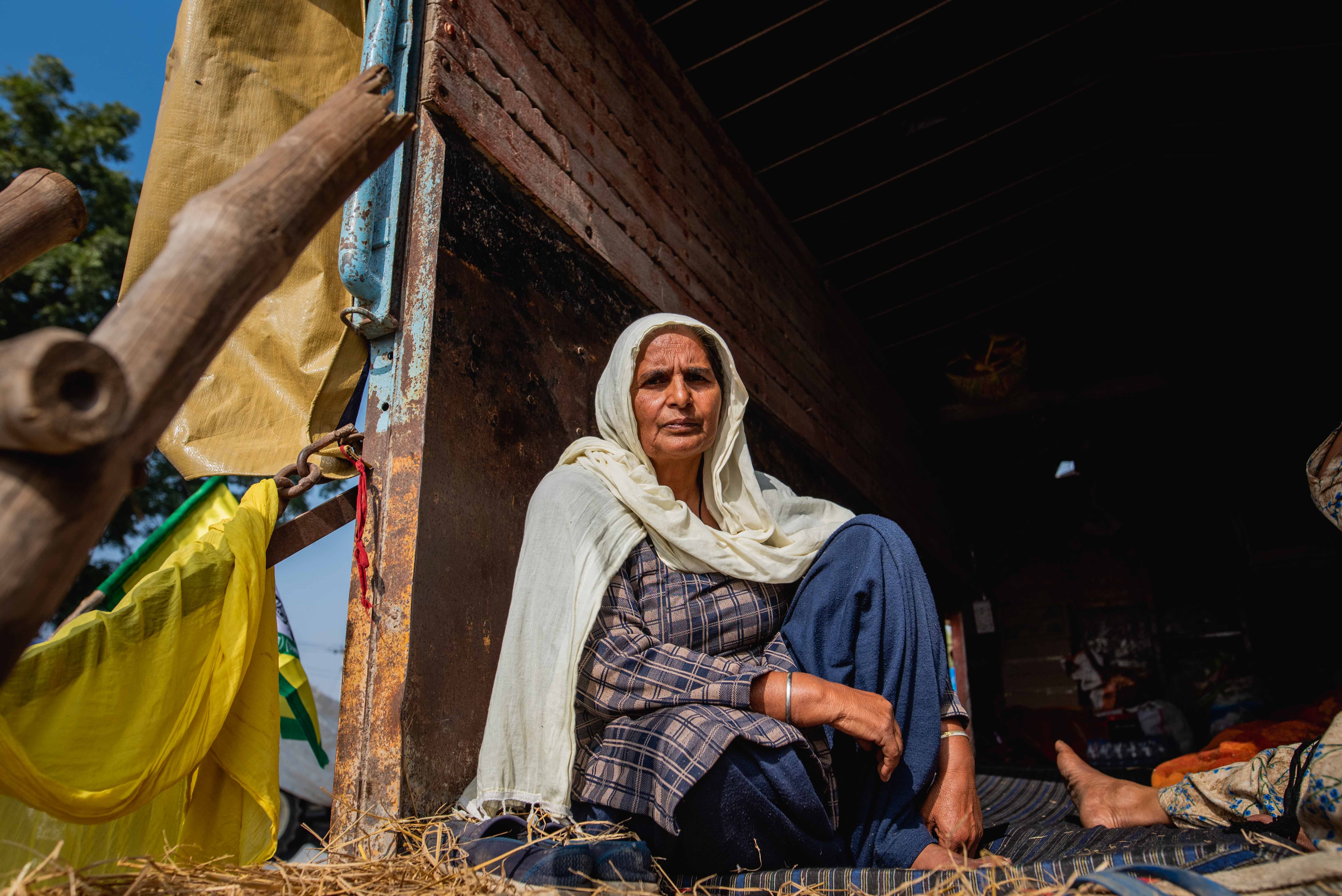 Baljit Kaur, 50, is one of the farmers who have come to Delhi to protest against India&#39;s new agriculture laws [Akshay Kapoor/Al Jazeera]