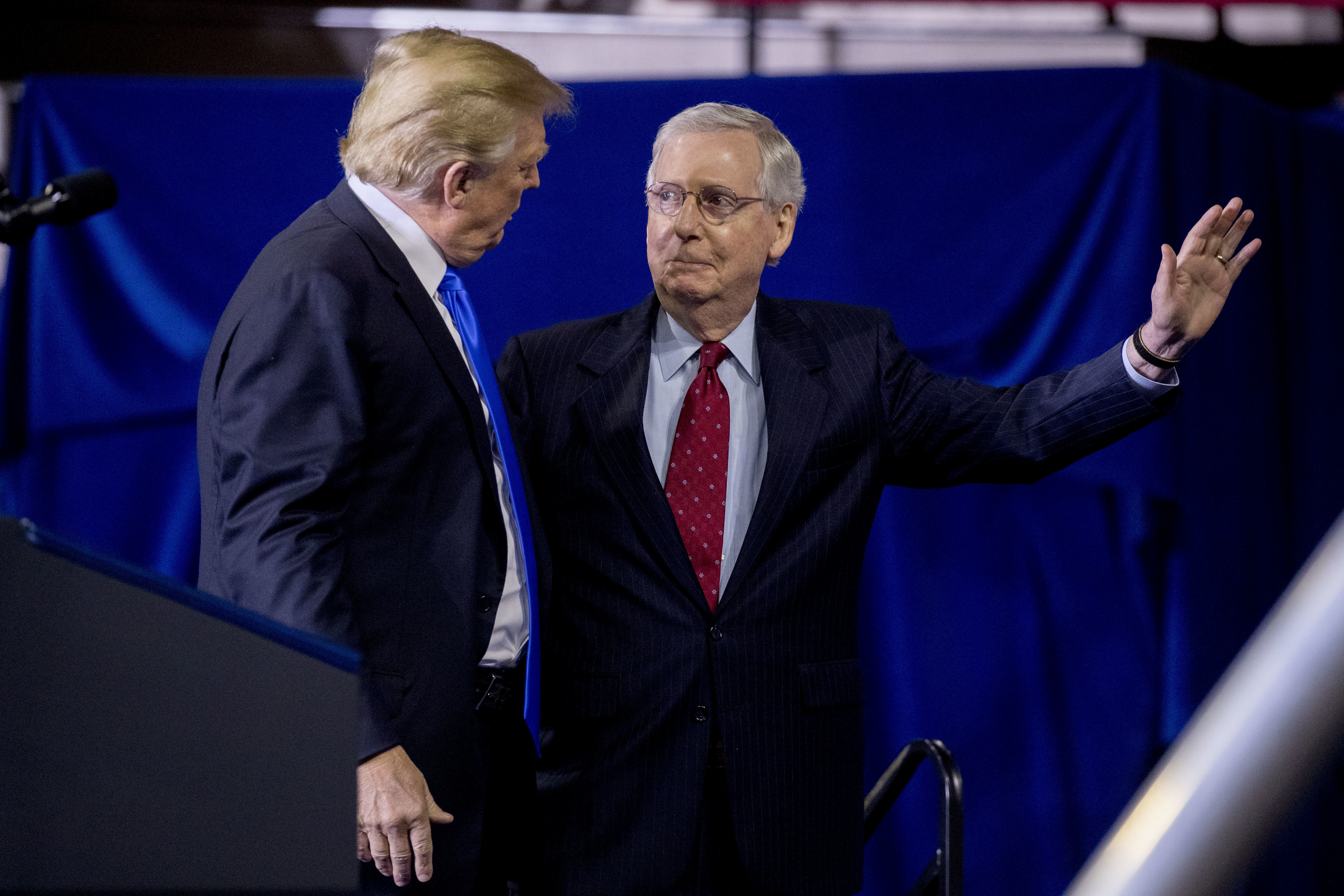 Senate Minority Leader Mitch McConnell has decided it is time for Donald Trump to leave the stage [File: Andrew Harnik/AP Photo]