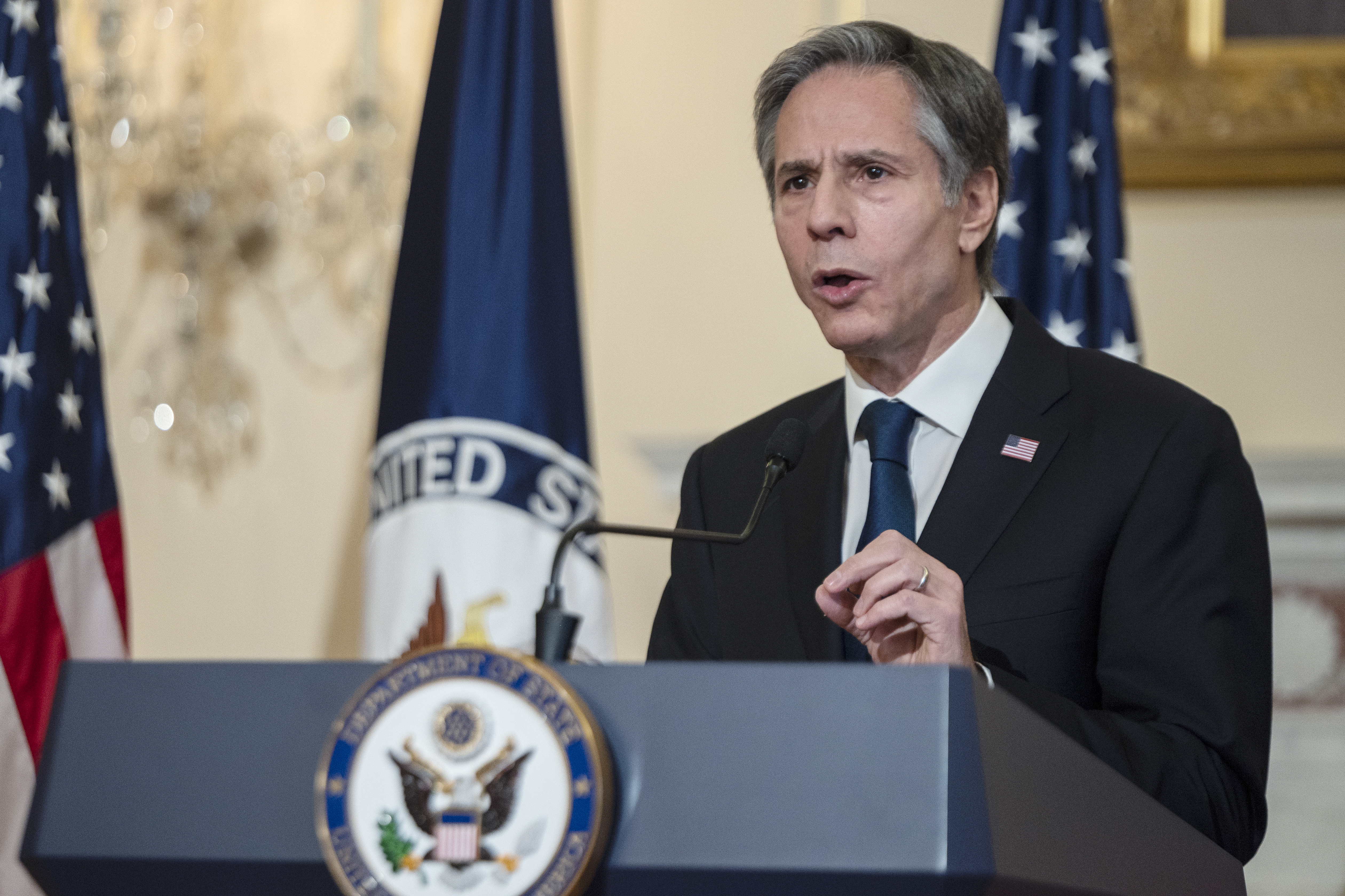 Secretary of State Antony Blinken&#39;s comments come days after the US warned China against destabilising actions near Taiwan and the Philippines [File: Andrew Caballero-Reynolds/Pool via AP]