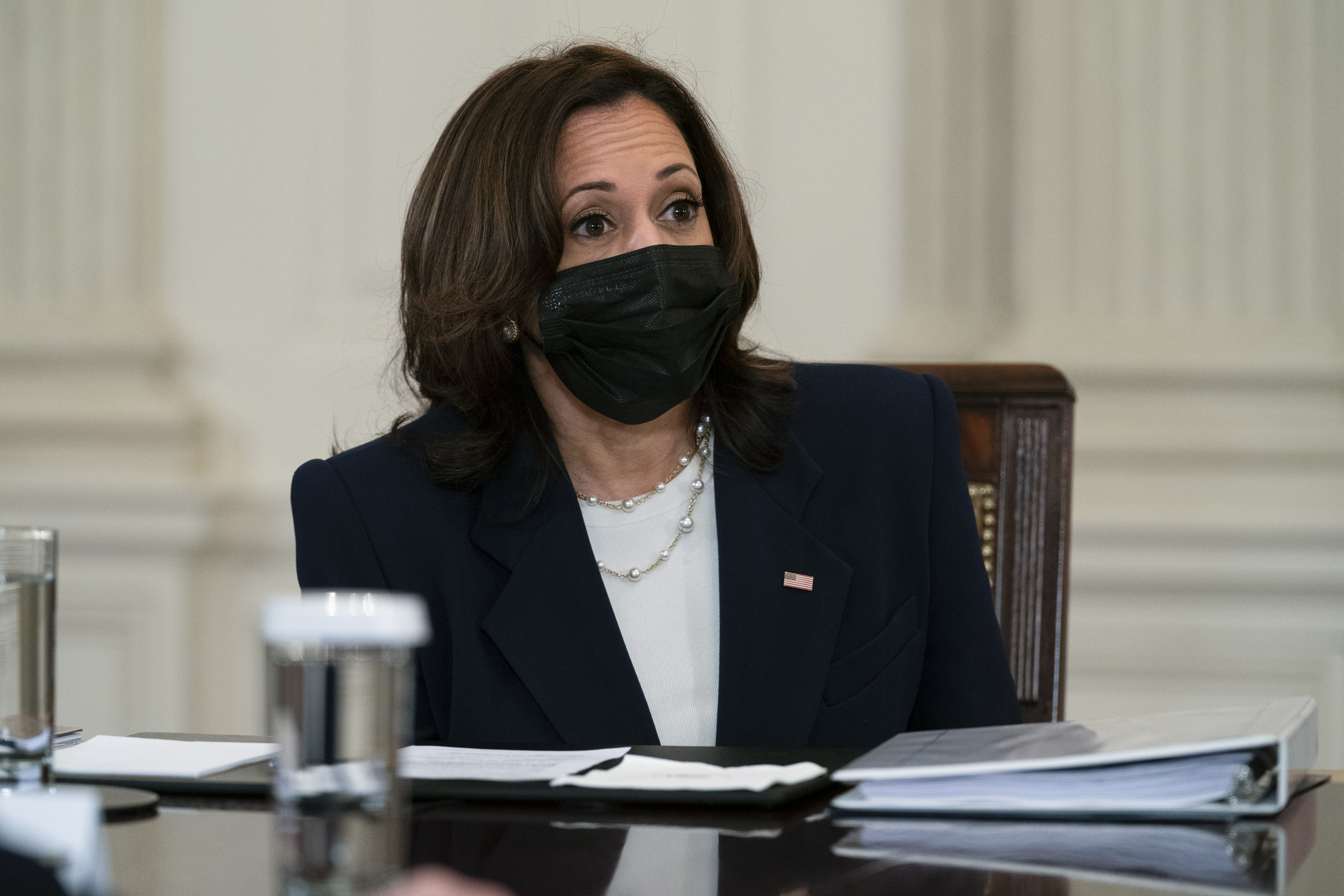 Vice President Kamala Harris said on Wednesday that the situation at the US-Mexico border is &#39;challenging&#39; but said the Biden administration will look to address the root causes of migration [Evan Vucci/AP Photo]