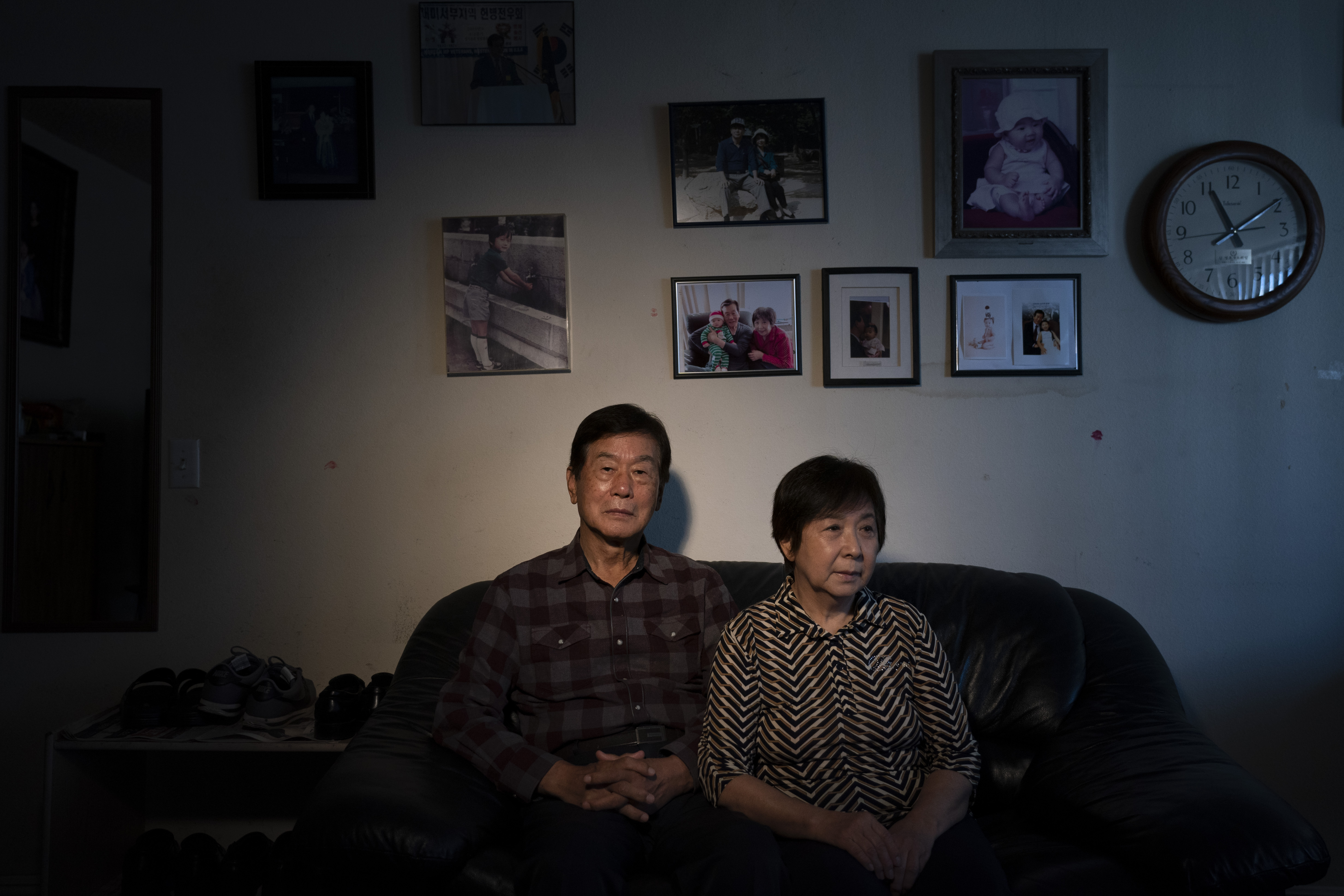 Hyung Oh Kim, an 85-year-old immigrant from South Korea, and wife, Ki Sook, 77, in their apartment in the Koreatown neighbourhood of Los Angeles. Amid the surge of anti-Asian hate crimes, Kim, who came to the States in 1989 with his wife and children, asks himself whether he made the right decision these days. &#34;I never had this type of fear before,&#34; said Kim. [Jae C Hong/AP Photo]