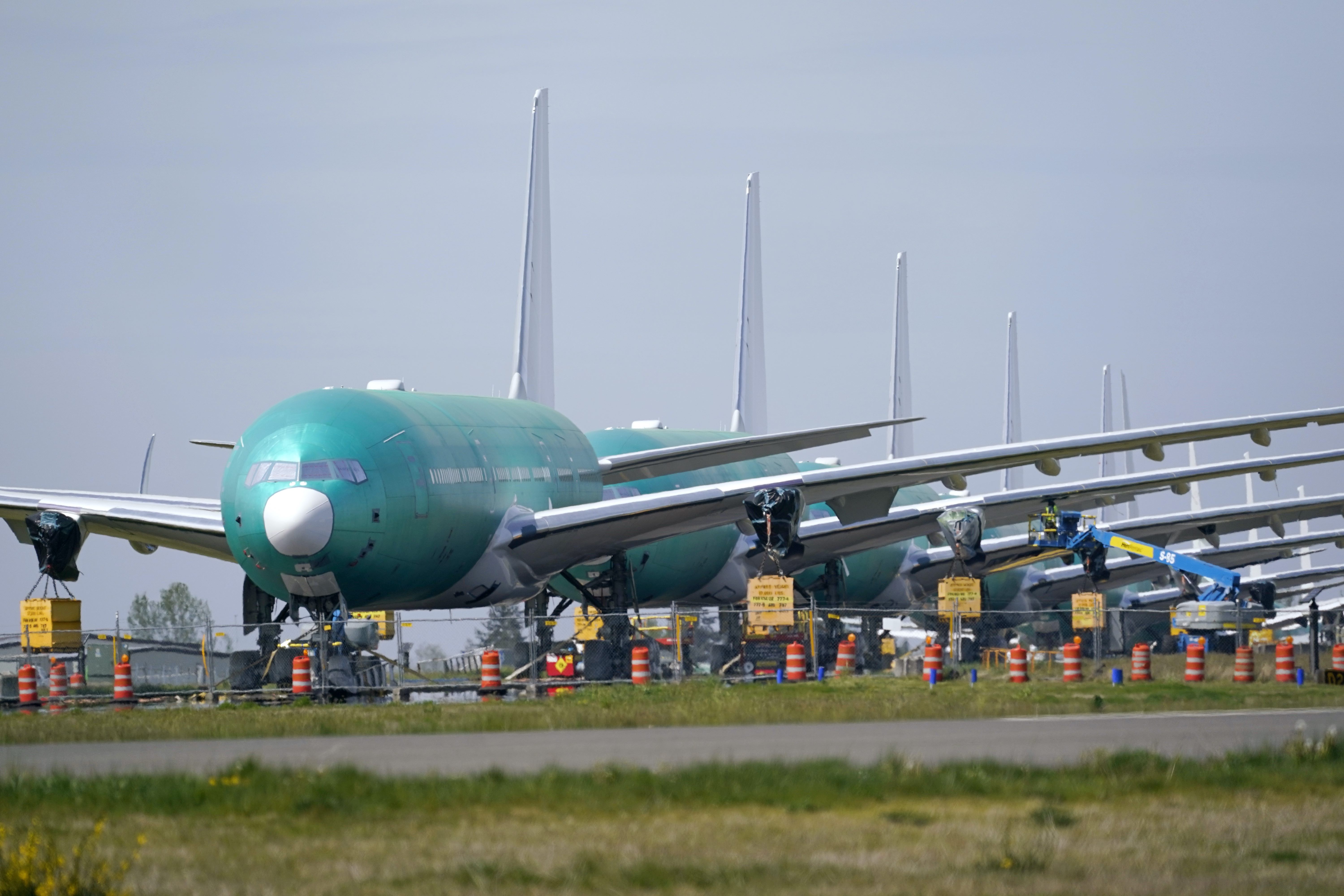 Despite losses, Boeing CEO David Calhoun said the company is at an 'inflexion point', with an increase in vaccinations against COVID-19 raising hopes for a rapid recovery in air travel that could translate to aircraft orders [File: Elaine Thompson/AP Photo]