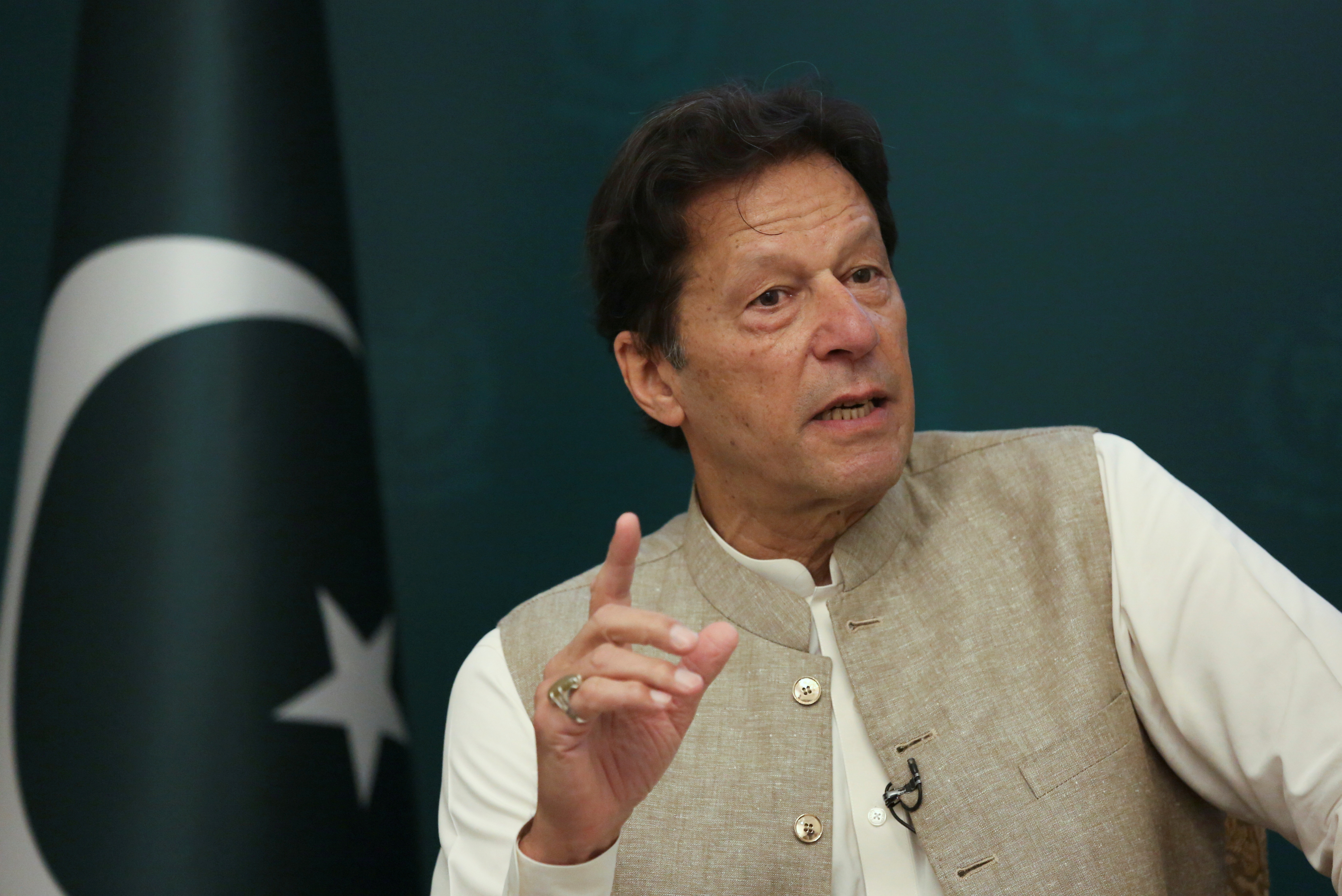 Pakistan&#39;s PM Imran Khan was speaking in an interview to the US news platform, Axios, that was aired late on Sunday [File: Saiyna Bashir/Reuters]