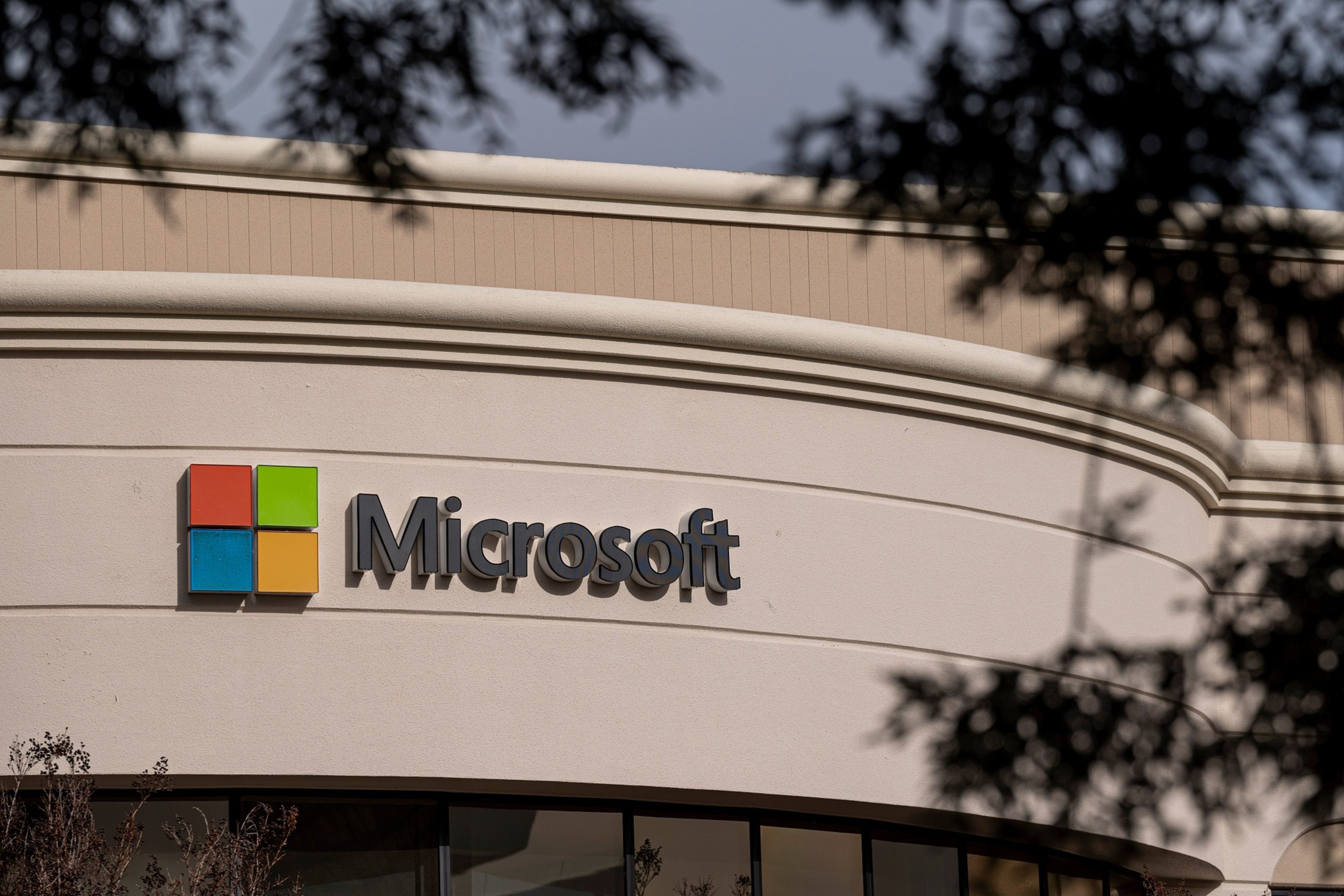Microsoft&#39;s stock has outperformed Apple and Amazon this year [File: David Paul Morris/Bloomberg]