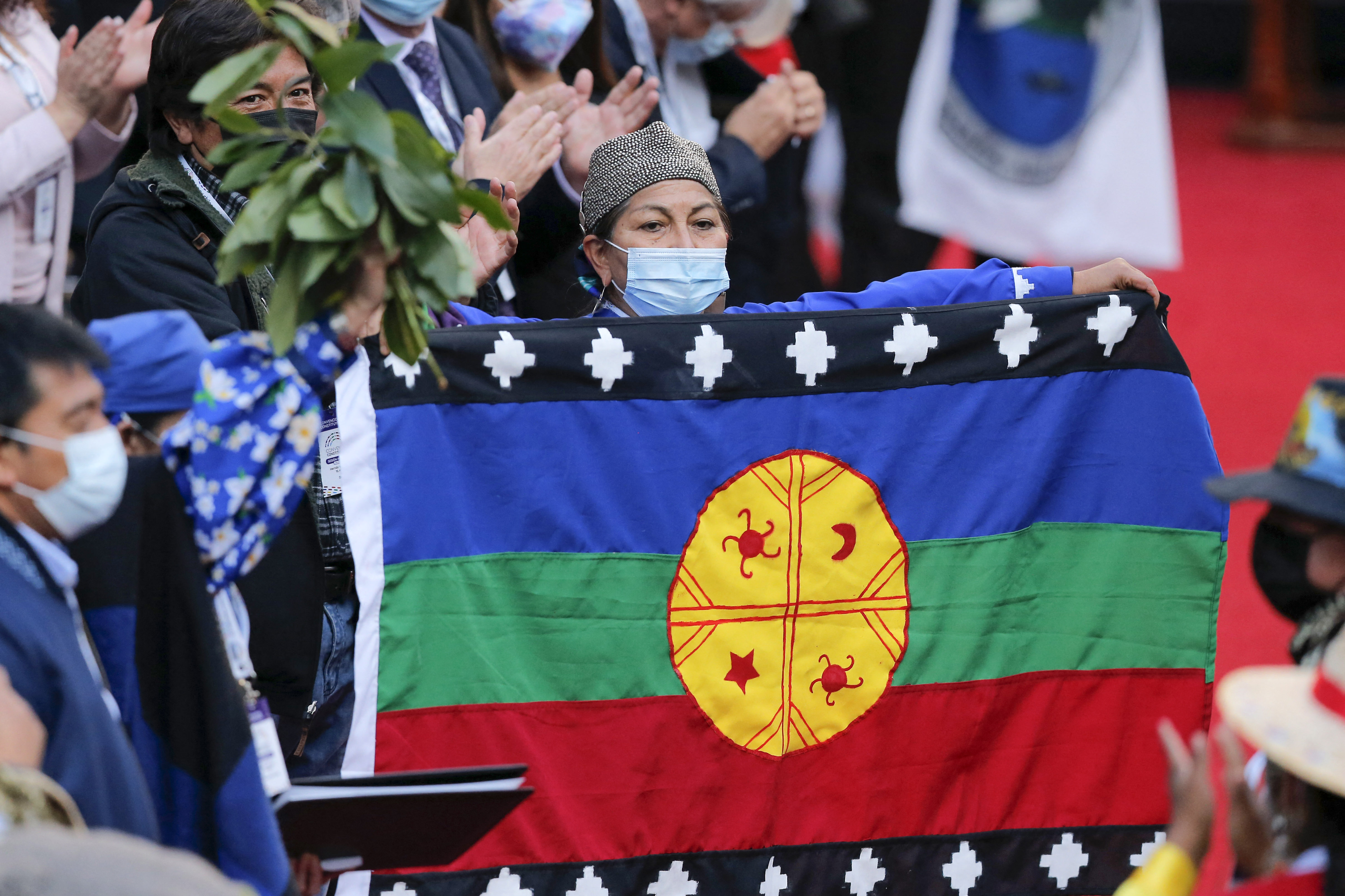 Indigenous academic and activist Elisa Loncon was elected as president of the Constituent Convention during the body&#39;s first session on July 4 in Santiago [Javier Torres/AFP]