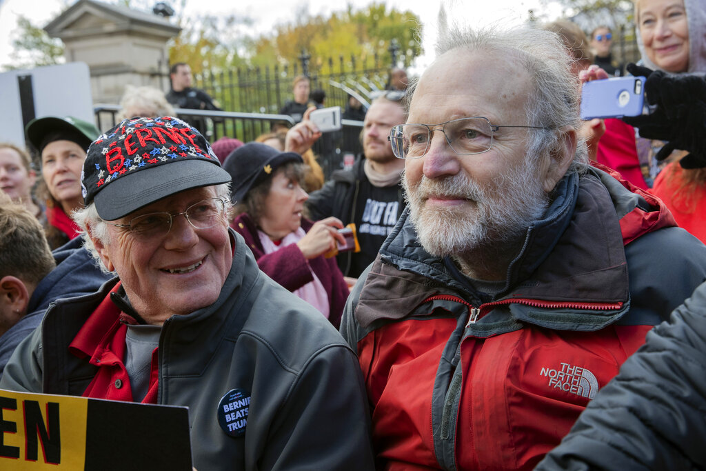 Ben Cohen, left, and Jerry Greenfield, co-founders of Ben & Jerry&#39;s ice cream, are known for promoting social causes [File: Patrick Semansky/AP Photo]