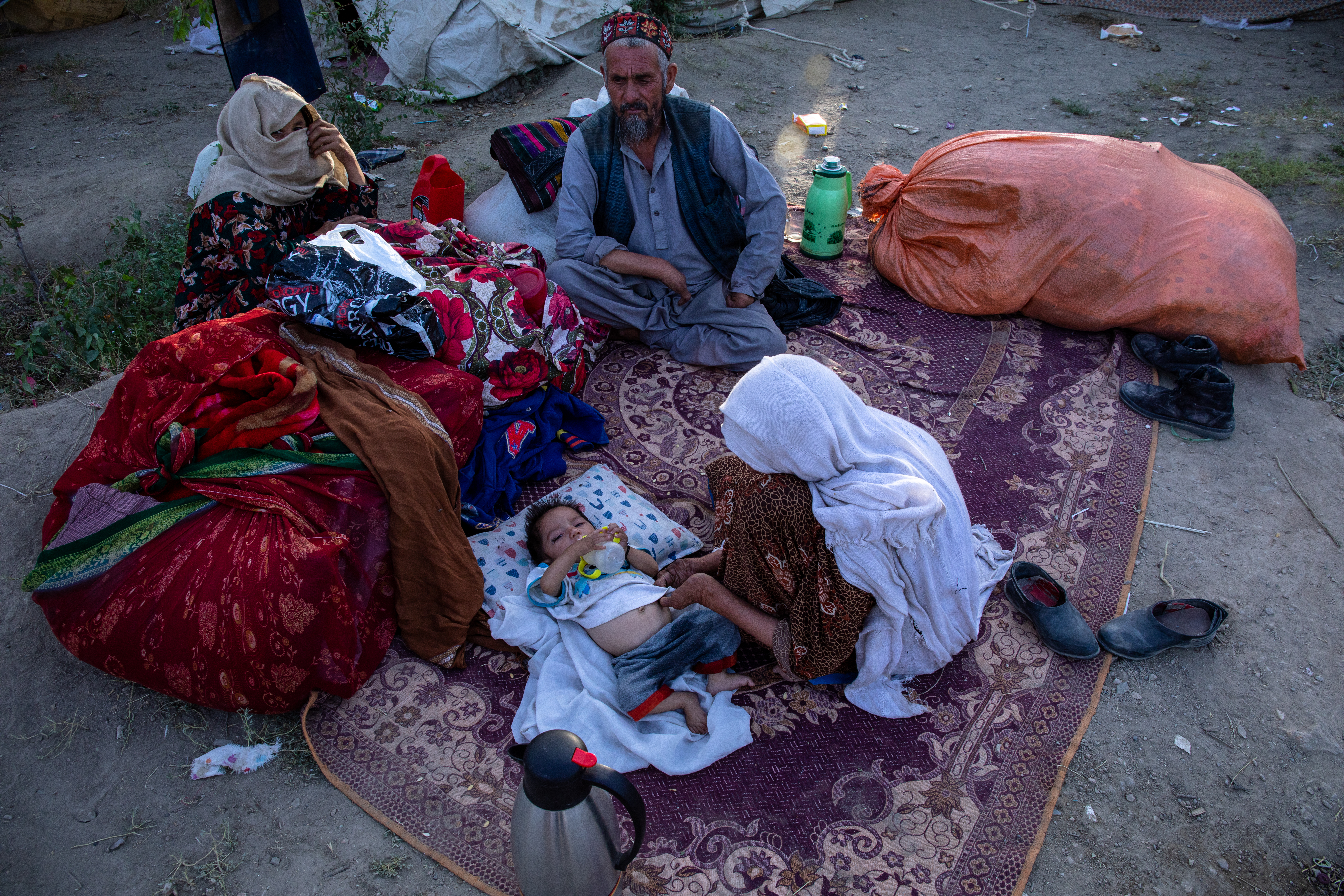 Numazullah and his family are among the many Afghans who have been displaced multiple times due to insecurity. Only in the last three months, the family has fled to safety twice [Enayatullah Azad/NRC]