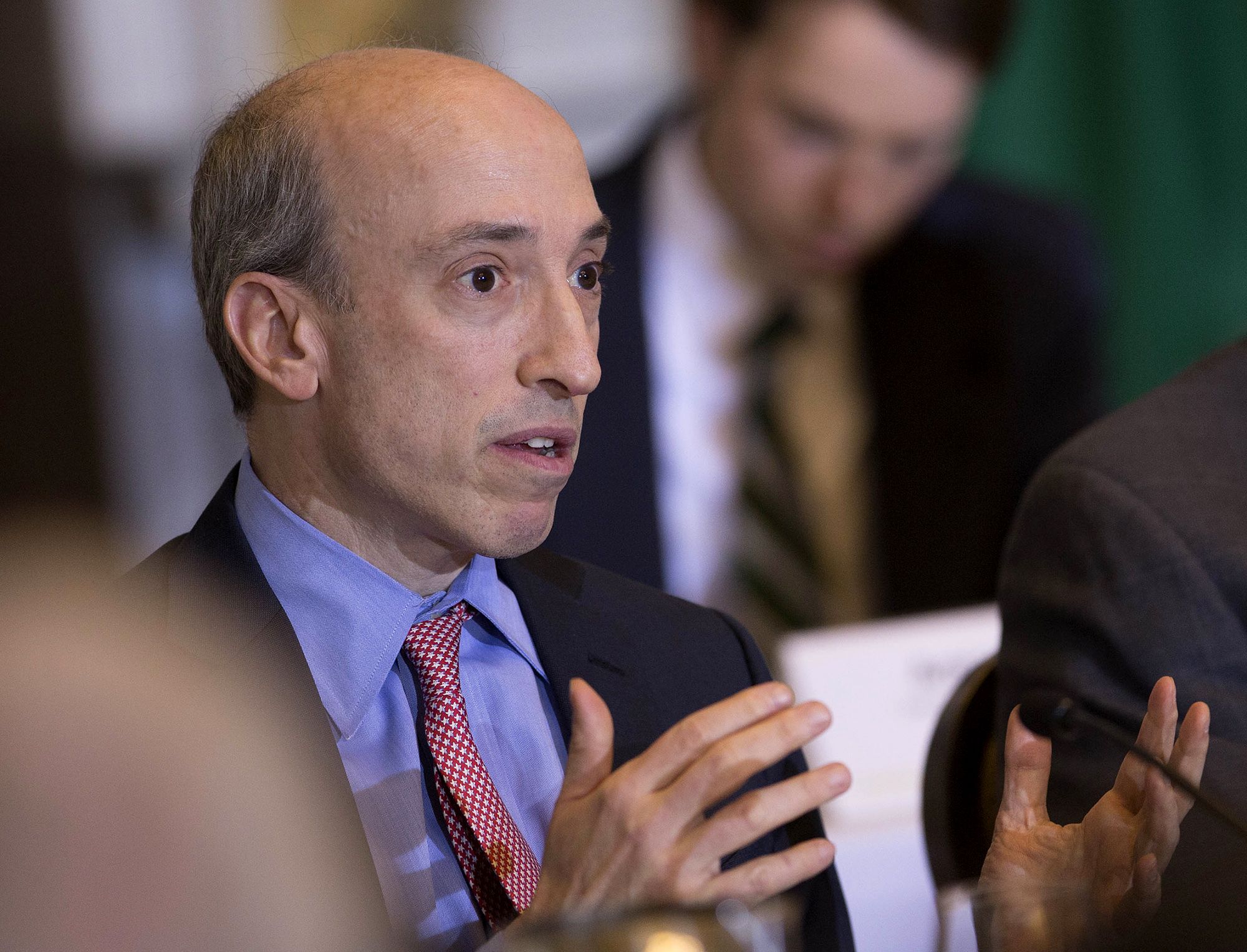 SEC chair Gary Gensler says the current form of the crypto market exposes many investors to risk [File: Andrew Harrer/Bloomberg]