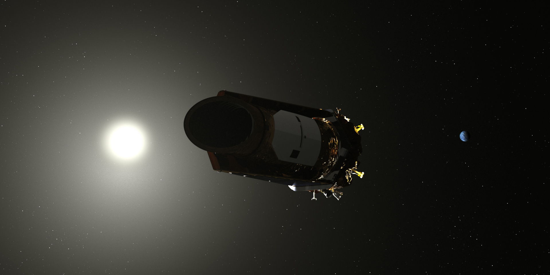 An artist&#39;s conception of the Kepler space telescope is shown in this illustration provided by NASA [NASA Handout Photo via Reuters]
