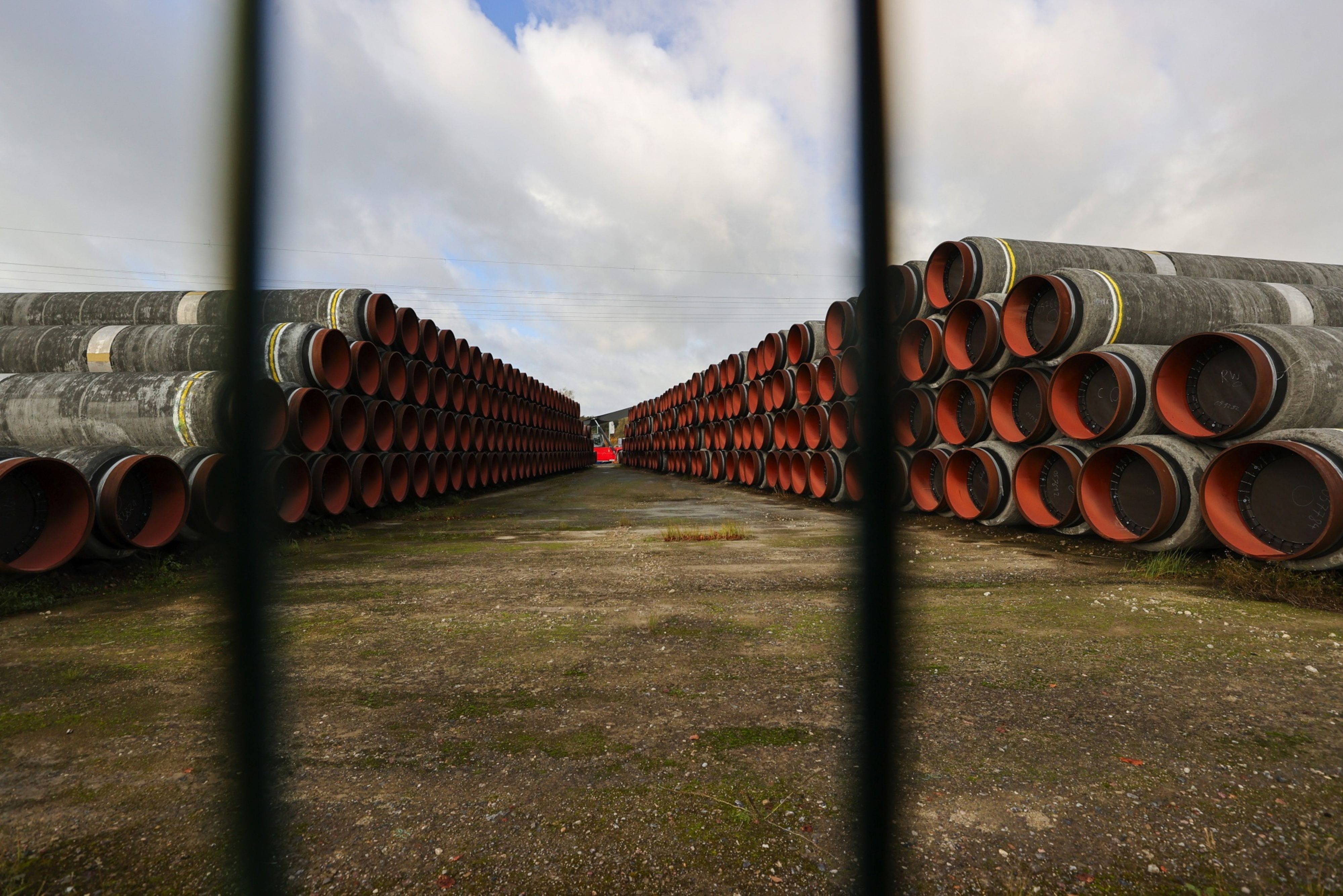 The Biden administration has now identified 23 entities or people for sanctions over the Nord Stream 2 pipeline, which will run from Russia to Germany and which the US says would give Moscow a stranglehold on Europe’s energy security [File: Alex Kraus/Bloomberg]