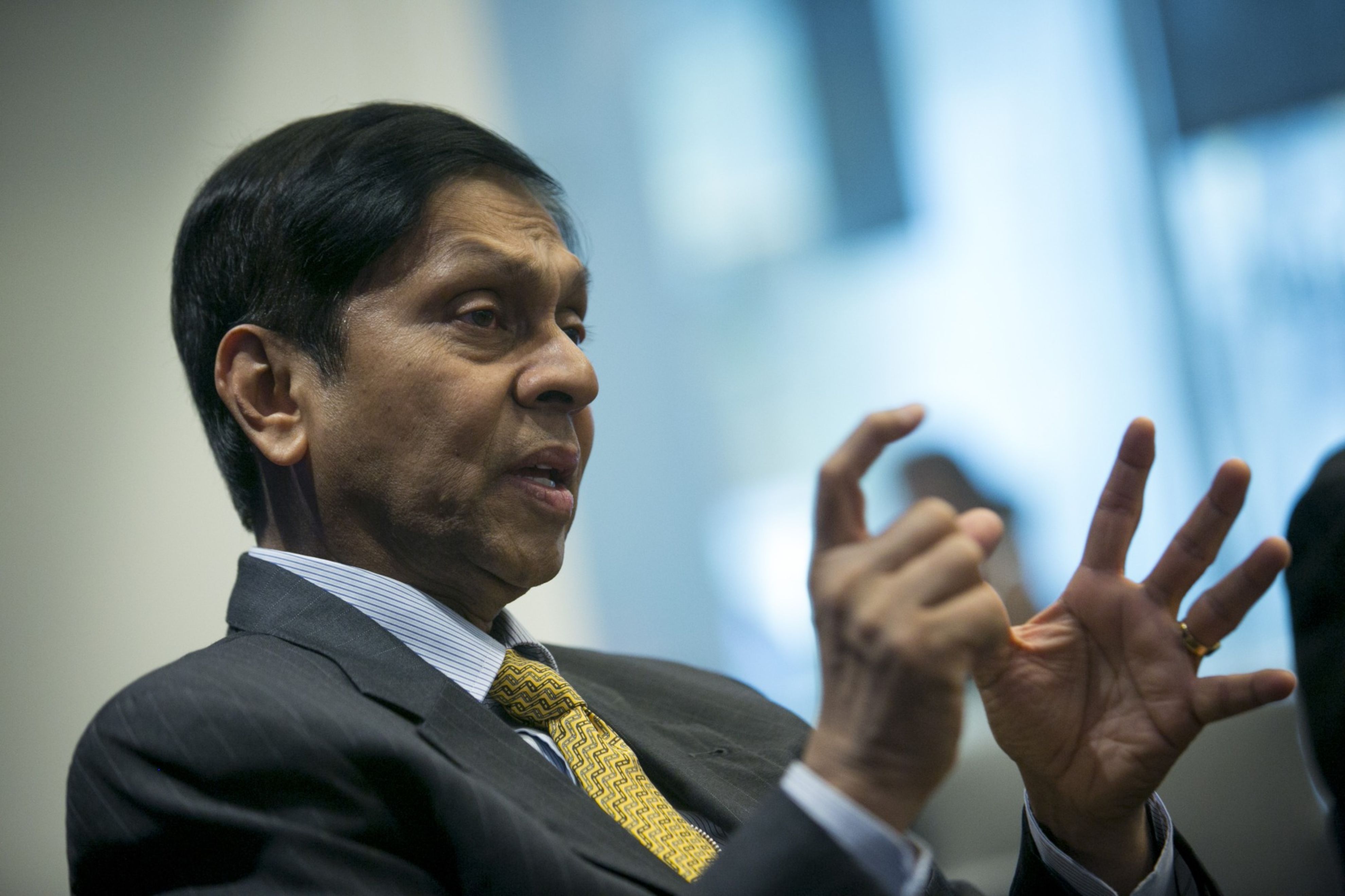 Ajith Nivard Cabraal (pictured) was Sri Lanka&#39;s central bank governor from 2006 to 2015 [File: Scott Eells/Bloomberg]