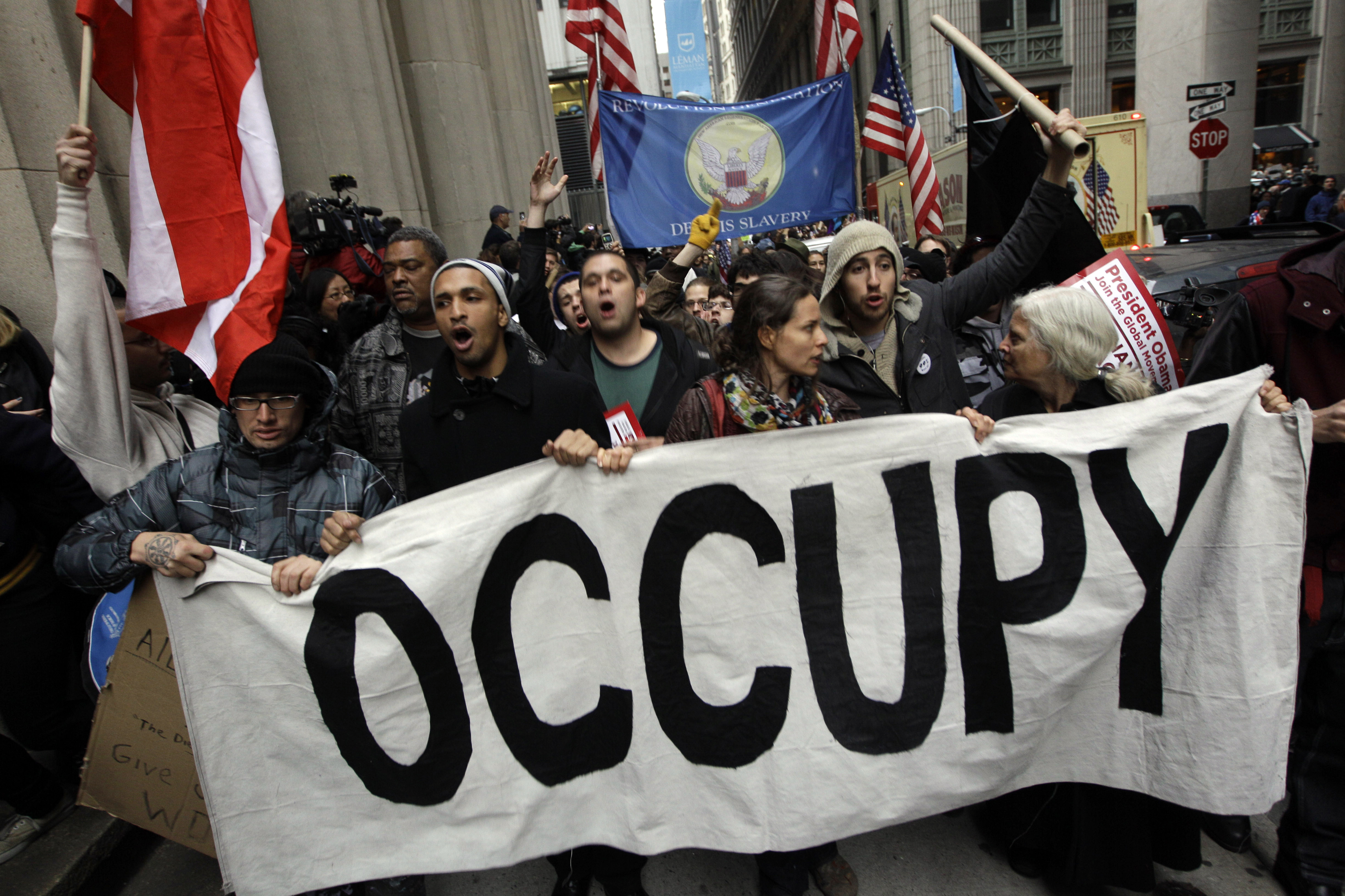 The protesters who gathered in lower Manhattan’s Zuccotti Park in September 2011 propelled the ever-widening gap between the US&#39;s rich and not rich to the forefront of the national dialogue [File: Mary Altaffer/AP]