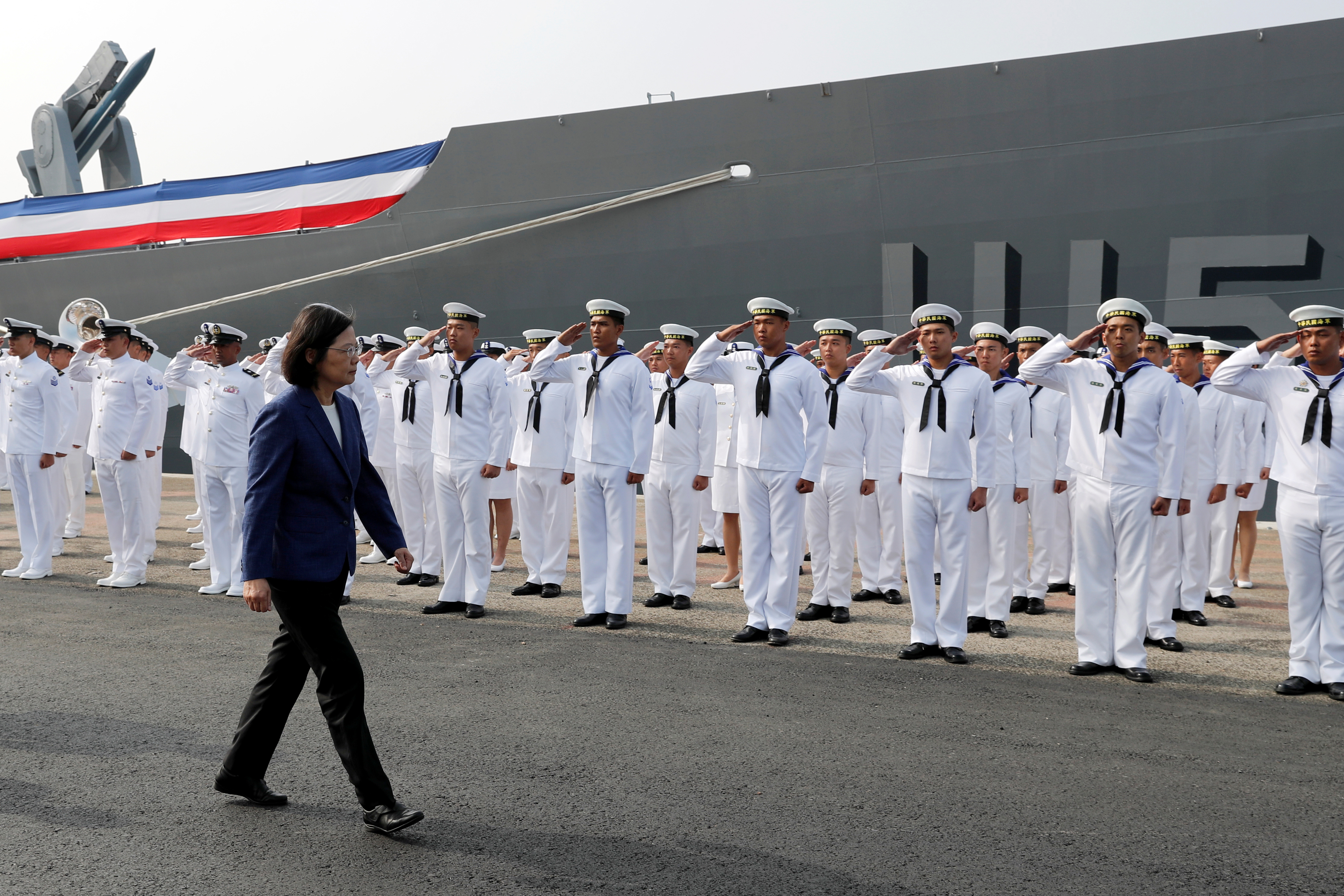 Taiwan&#39;s president Tsai Ing-wen confirmed for the first time on Wednesday that US troops were training Taiwanese forces on the island [File: Tyrone Siu/Reuters]