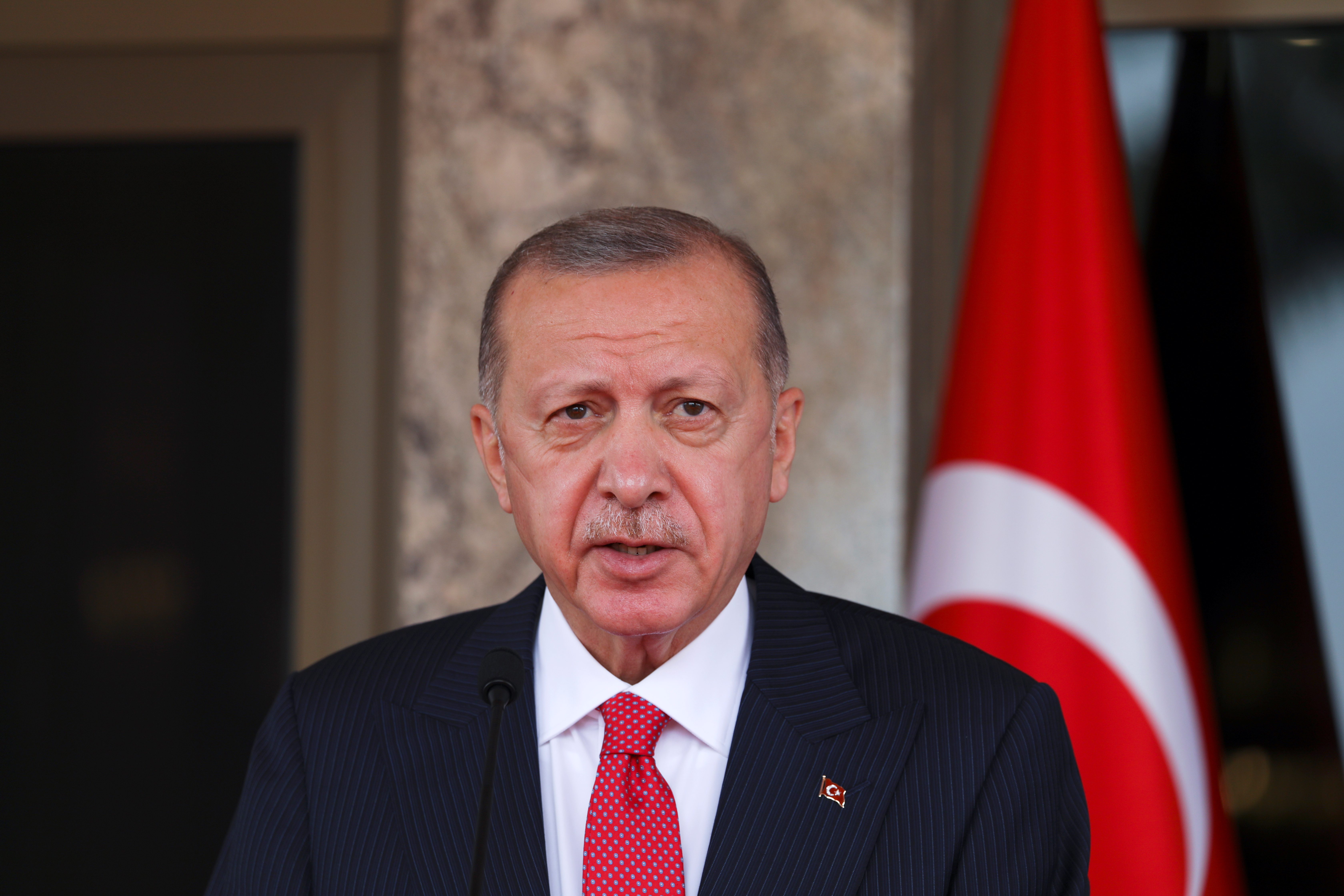 The Turkish presidency has not given an official reason for Erdogan&#39;s abrupt cancellation of plans to attend COP26, where Ankara had also hoped to hold meetings with US President Joe Biden and other world leaders on a range of topics [File: Afolabi Sotunde/Reuters]
