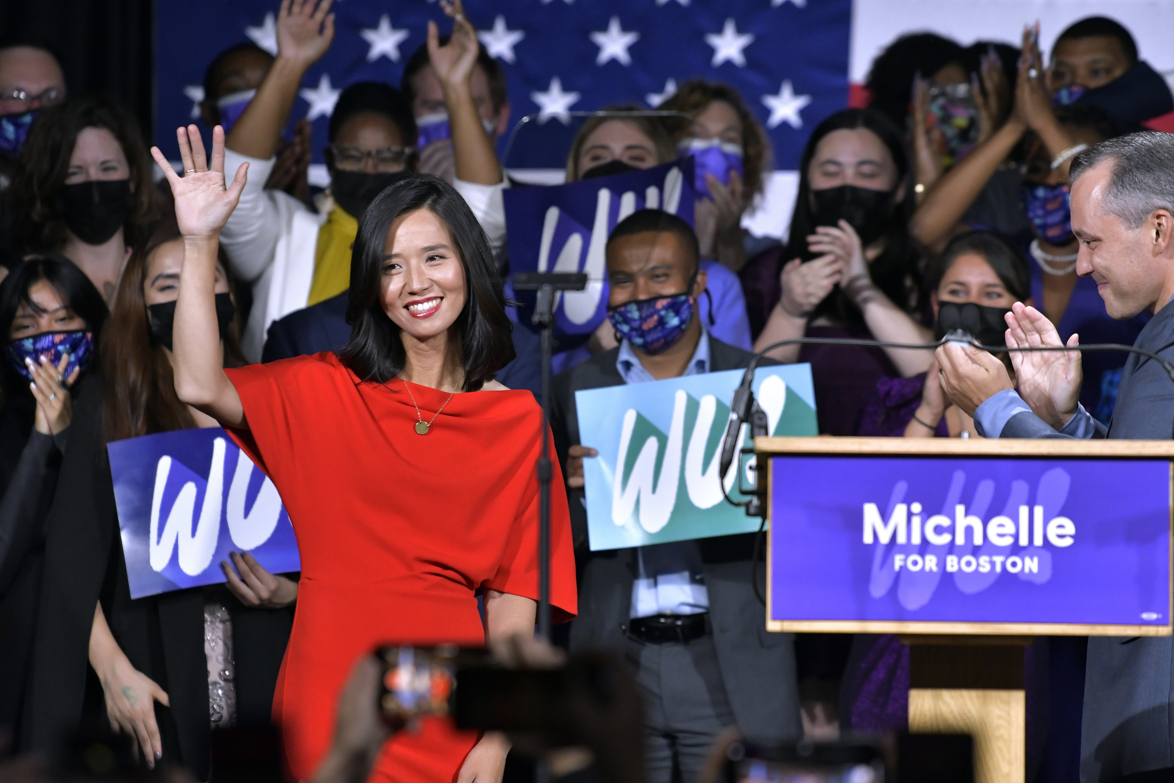 Michelle Wu has become the first woman and first Asian American elected as Boston&#39;s mayor [File: Josh Reynolds/AP Photo]